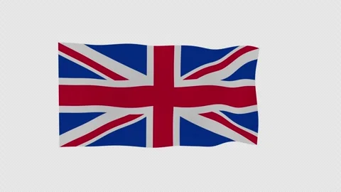 Patriotic Billowing United Kingdom Loop Alpha Channel Video stock 342736022