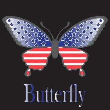Patriotic butterfly 🇺🇸 Stock Illustration