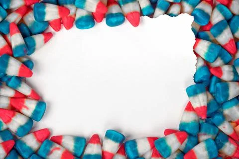 Patriotic candy corn frame Stock Photos