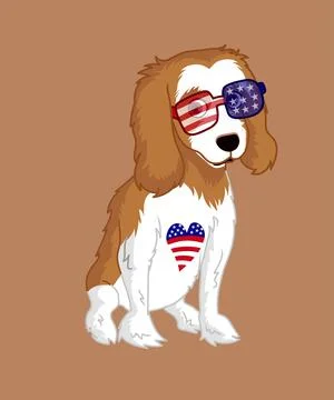 Patriotic Cocker spaniel vector illustration Stock Illustration