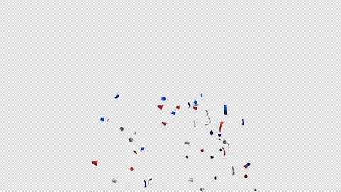 Patriotic confetti explosion and falling down on Alpha channel. Labor day.  Stock Footage 278810594