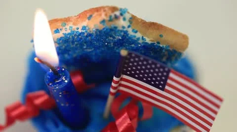 Patriotic cupcake dessert Stock Footage 11060188