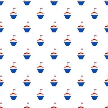 Patriotic cupcakes seamless pattern celebrating us holidays Stock Illustration