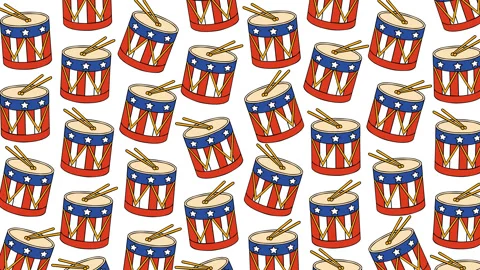 Patriotic Drum Pattern for Independence Celebration Stock Footage 331863770