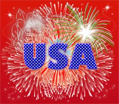Patriotic fireworks Stock Illustration