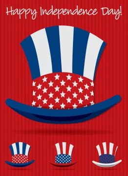 Patriotic hat set in vector format. Stock Illustration