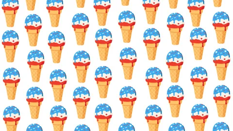 Patriotic Ice Cream Cone Pattern Animation Stock Footage 331863985