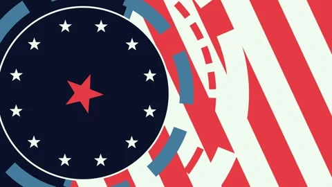 Patriotic Looping Abstract Background Motion Graphic with American Stars and 스톡 동영상 336449170