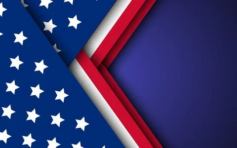Patriotic Memorial Day vector background with US flag stars and stripes. Re.. Stock Illustration