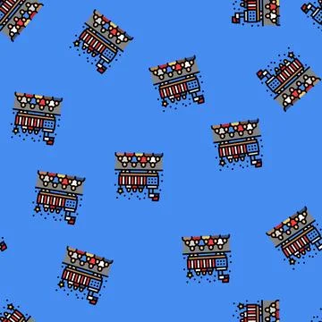Patriotic parade uncle sam vector seamless pattern 스톡 일러스트