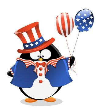 Patriotic Penguin Ilustração Stock