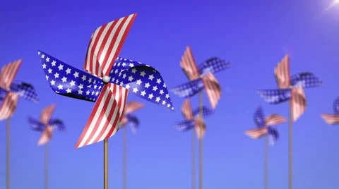 Patriotic Pinwheels Stock Footage 40799897