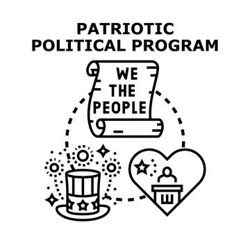 Patriotic political program concept with civic engagement Stock Illustration