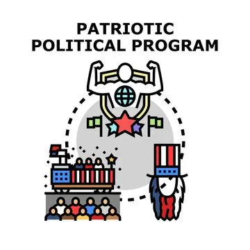 Patriotic political program vector concept planning Ilustração Stock