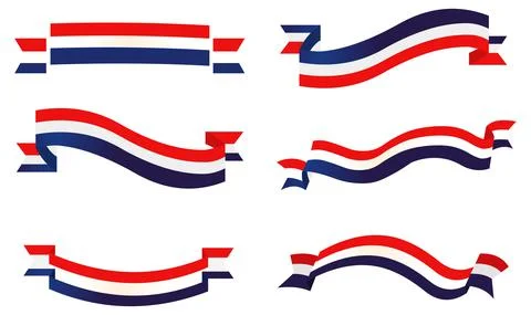 Patriotic ribbon set vector Stock Illustration