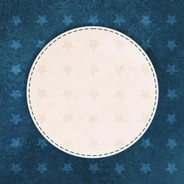 Patriotic Round Frame on Blue Star Background Ilustración de archivo