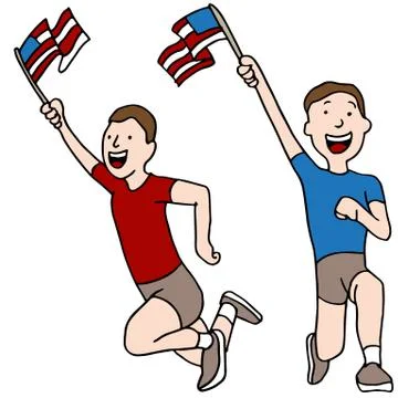 Patriotic runners Stock Illustration