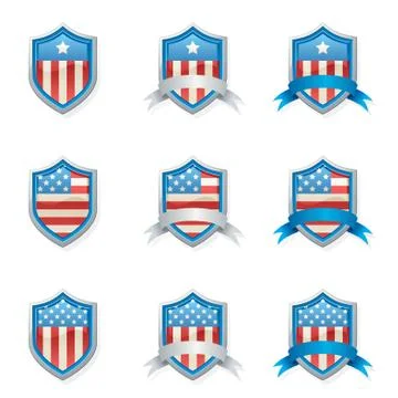 Patriotic shields Stock Illustration