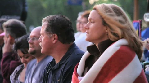 Patriotic Spectator at Event Stock Footage 752302