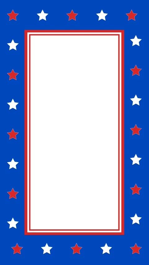 Patriotic Star Border Frame with Red White and Blue Colors. Stockbeeldmateriaal 339210828