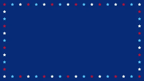 Patriotic star frame seamless loop animation with red, blue, white stars Stock Footage 335779996