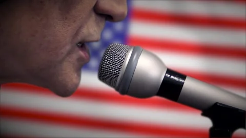 Patriotic talk radio America Stock Footage