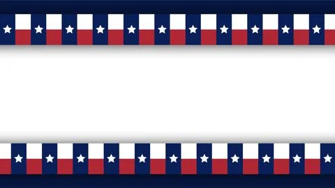 Patriotic Texas Flag Pattern Frame Background with White Copy Space. Stock Illustration