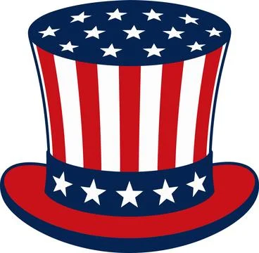 Patriotic Top Hat Vector Illustration with Red, White, and Blue American Fl.. イラスト素材