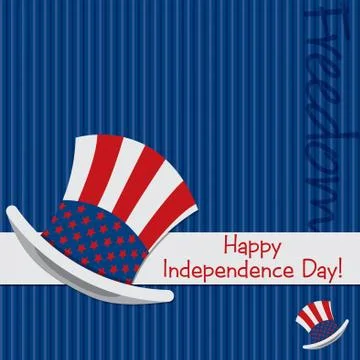 Patriotic Uncle Sam hat 4th of July card in vector format. Stock Illustration