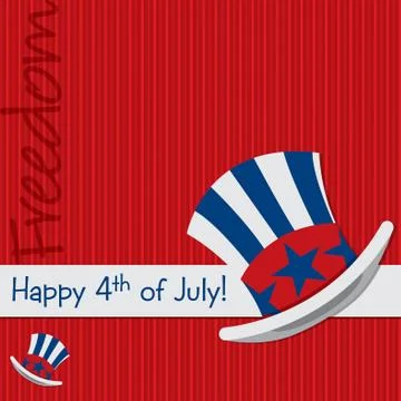 Patriotic Uncle Sam hat 4th of July card in vector format. Stock Illustration