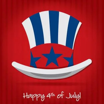Patriotic Uncle Sam hat 4th of July card in vector format. Stock Illustration