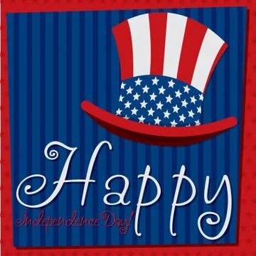Patriotic Uncle Sam hat 4th of July card in vector format. Stock Illustration