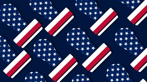 Patriotic Uncle Sam Hat Pattern Background for Constitution Day and Citizen.. Stock Footage 343255671