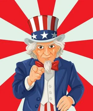 Patriotic Uncle Sam Vector Illustration 스톡 일러스트