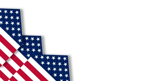 Patriotic US Flag Corner Border Background for Air Force Birthday and Milit.. Stock Footage 342962406