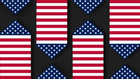 Patriotic US flag rocket arrows pattern on dark background for Air Force Bi.. Ilustração Stock