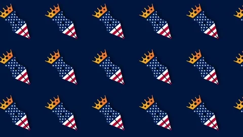 Patriotic US Flag Rocket Pattern Loop Background for Constitution Day and C.. Stock Footage 343262630