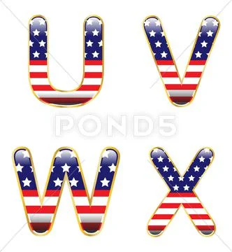 Patriotic uvwx Stock Illustration