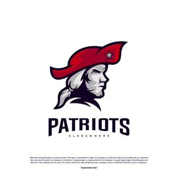 Patriots Logo Design Vector. Head Patriots Logo Design Template. Patriots Shi Stock Illustration