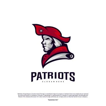 Patriots Logo Design Vector. Head Patriots Logo Design Template. Patriots Shi Stock Illustration