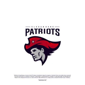 Patriots Logo Design Vector. Head Patriots Logo Design Template. Patriots Shi Stock Illustration