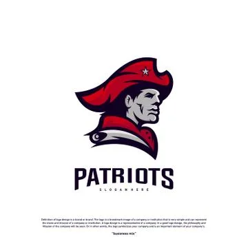 Patriots Logo Design Vector. Head Patriots Logo Design Template. Patriots Shi Stock Illustration
