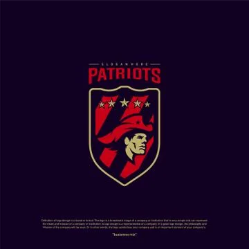 Patriots Logo Design Vector. Head Patriots Logo Design Template. Patriots Shi Illustrazione stock