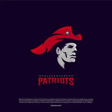Patriots Logo Design Vector. Head Patriots Logo Design Template. Patriots Shi Stock-Illustration