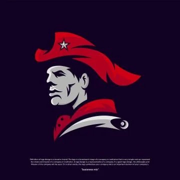 Patriots Logo Design Vector. Head Patriots Logo Design Template. Patriots Shi Stock Illustration
