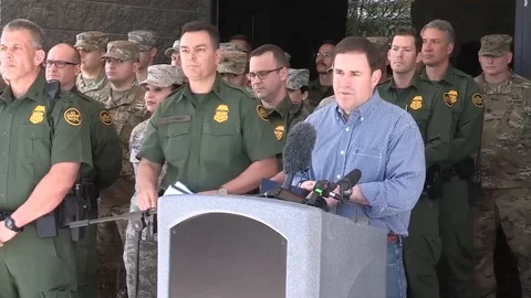Patrol Agent Rodolfo Karisch introduces members of security and government- 2018 Video stock 94264352