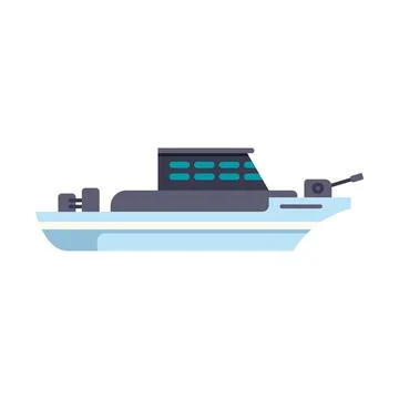 Patrol boat vector icon symbolizing maritime security operations Stock Illustration