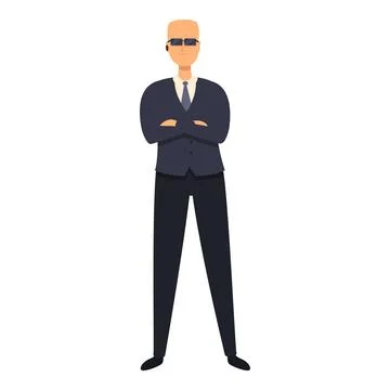 Patrol guard icon cartoon vector. Security man Stock Illustration