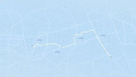 Patrol Route Linking Incident Checkpoints and Info Cards Across Urban District Stock-Illustration