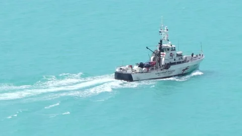 Patrol ship at sea Stock Footage 197997585
